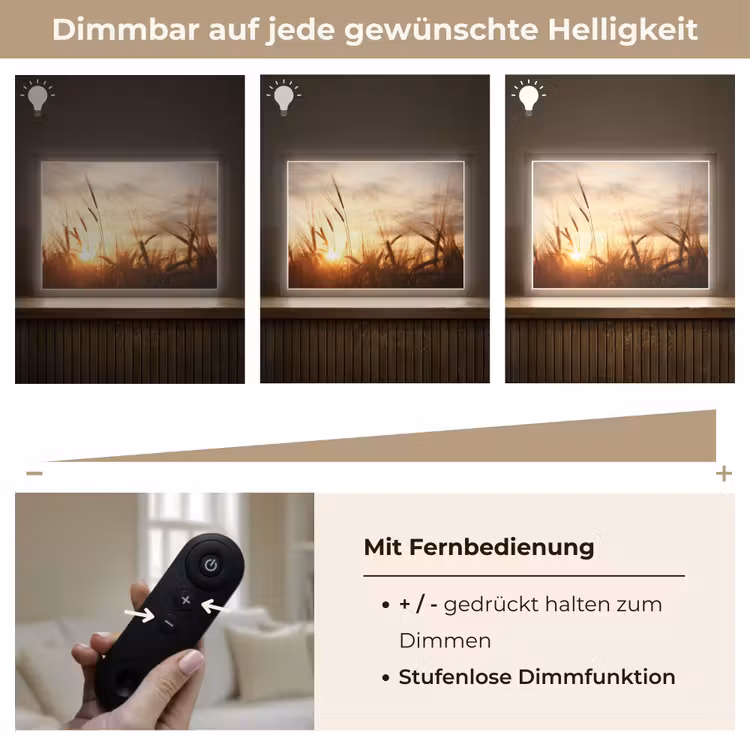 Riet - Gras - Zonsondergang - Natuur - Horizon Light Box met batterij (Wandlamp) middel -USP_dimbaarDE