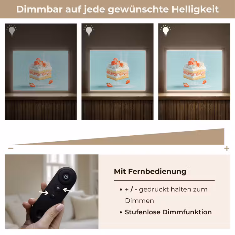 Slagroom - Taart - Blauw - Eten Light Box met batterij (Wandlamp) middel -USP_dimbaarDE