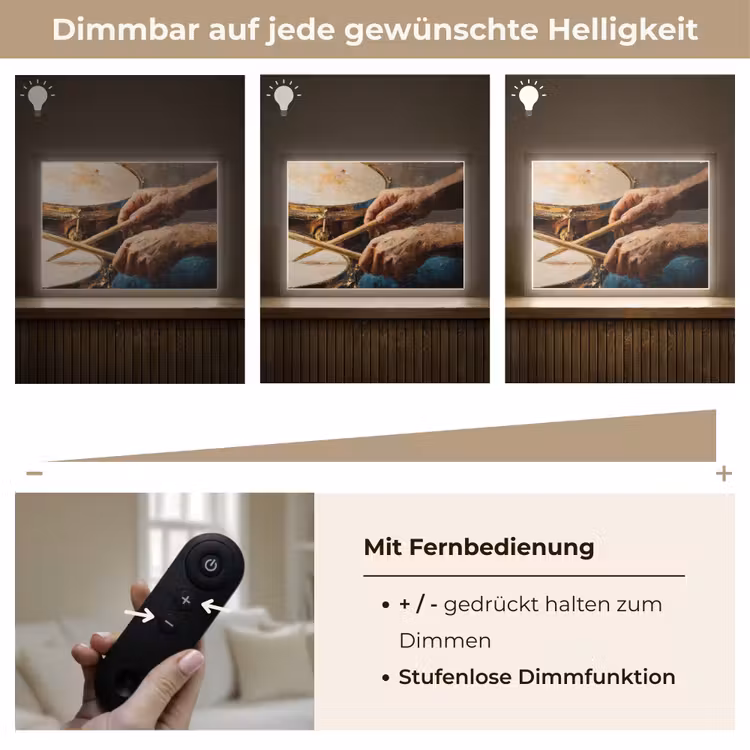 Drumstokken - Olieverf - Man Light Box met batterij (Wandlamp) middel -USP_dimbaarDE