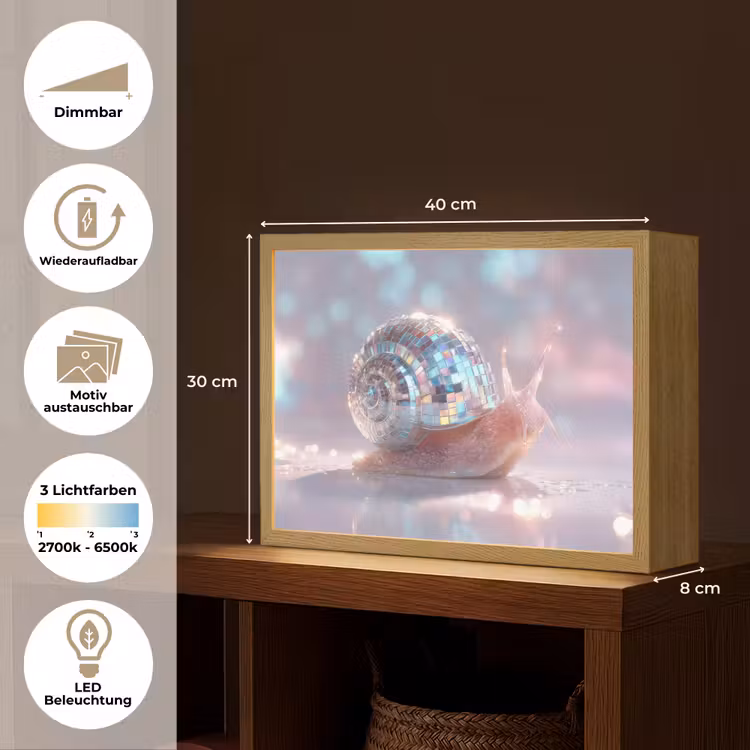 Slak - Disco - Mozaïek - Blauw Light Box met batterij (Wandlamp) middel -USP_websiteoverzichtDE
