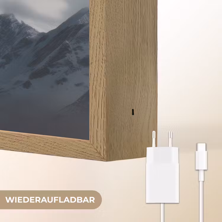 Sneeuw - Berg - Wolken Light Box met batterij (Wandlamp) middel -USP_websiteoplaadbaarDE