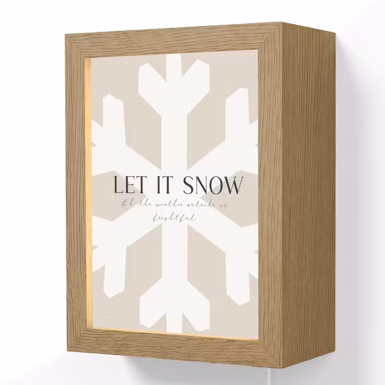 Sneeuw - Japandi - Winter - Decoratie Light Box met kabel (Wandlamp) klein -3d