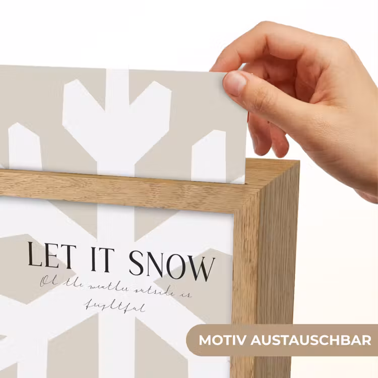 Sneeuw - Japandi - Winter - Decoratie Light Box met kabel (Wandlamp) klein -USP_websiteprintDE