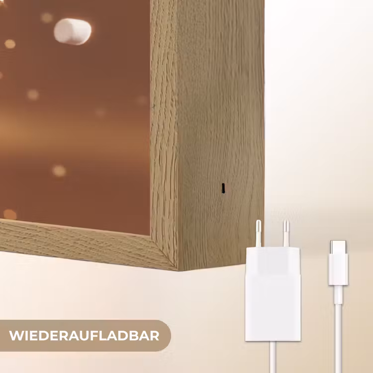Chocomelk - Drinken - Warm - Bruin Light Box met batterij (Wandlamp) middel -USP_websiteoplaadbaarDE