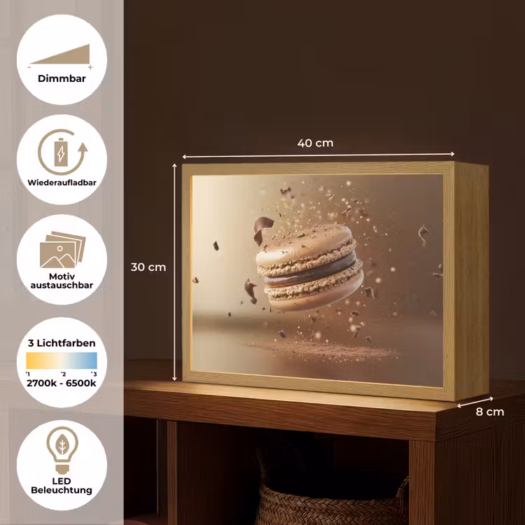 Chocolade - Macarons - Eten - Snoep Light Box met batterij (Wandlamp) middel -USP_websiteoverzichtDE