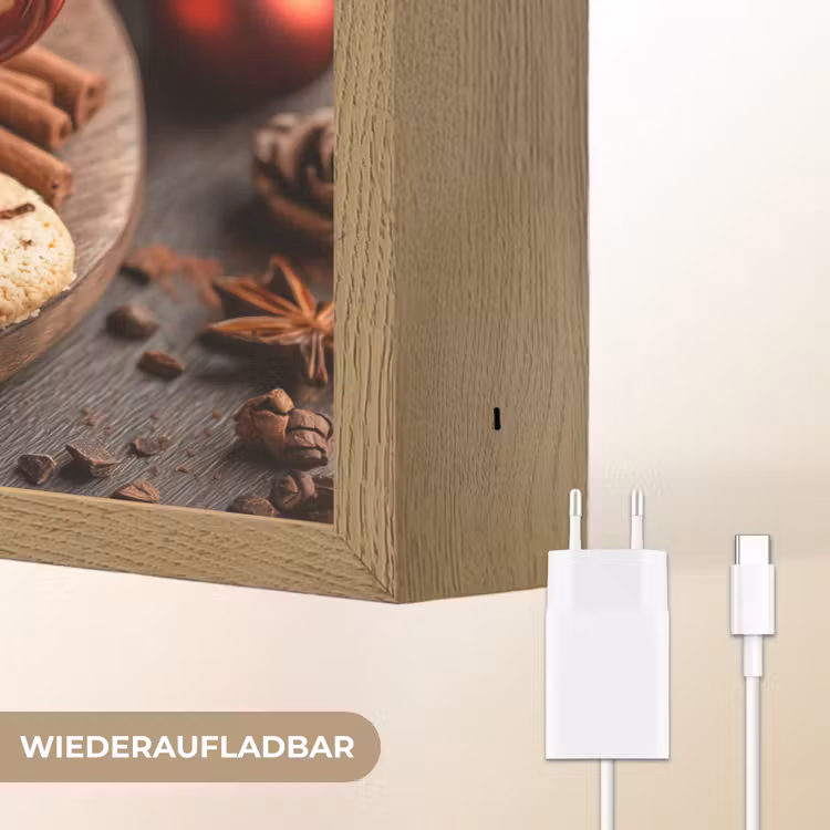 Chocolademelk - Mok - Winter - Kerst - Gezelligheid Light Box met batterij (Wandlamp) middel -USP_websiteoplaadbaarDE