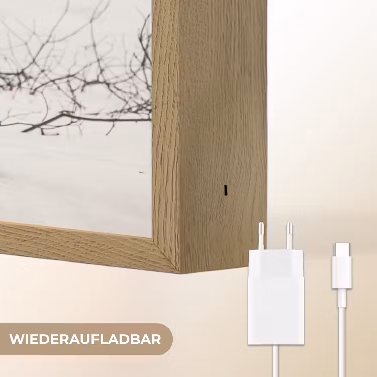 Schotse Hooglander - Sneeuw - Winter - Natuur - Dieren Light Box met batterij (Wandlamp) middel -USP_websiteoplaadbaarDE