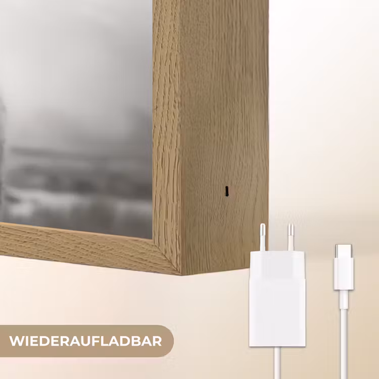 Schotse hooglander - Dieren portret - Zwart - Wit - Dier Light Box met batterij (Wandlamp) middel -USP_websiteoplaadbaarDE