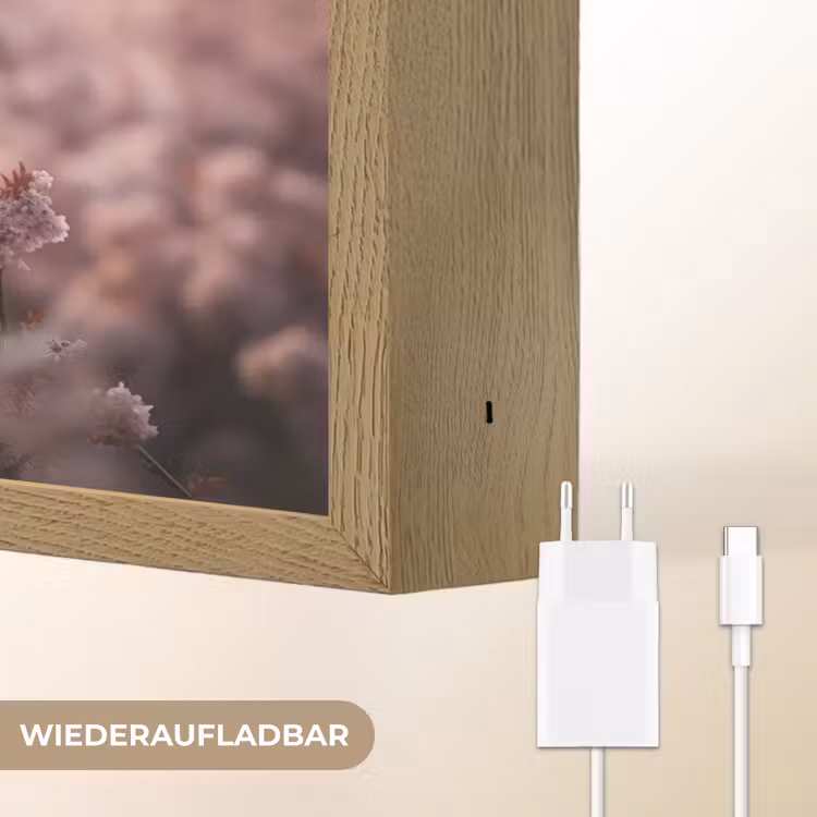 Schotse hooglander - Dieren portret - Bloemen - Dier Light Box met batterij (Wandlamp) middel -USP_websiteoplaadbaarDE