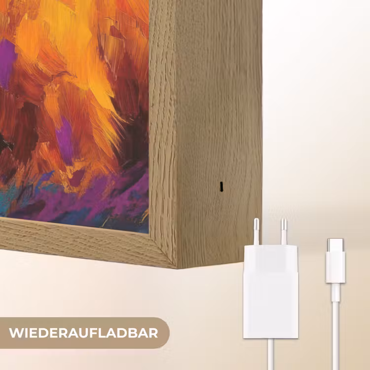 Schotse hooglander - Koeien - Dieren - Kunst Light Box met batterij (Wandlamp) middel -USP_websiteoplaadbaarDE