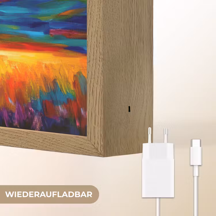 Schotse hooglander - Kunst - Koe - Dieren - Landschap Light Box met batterij (Wandlamp) middel -USP_websiteoplaadbaarDE