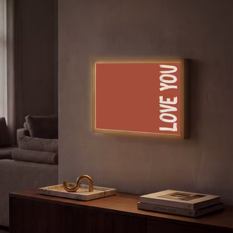 Schuin - Loveyou - Rood Light Box met batterij (Wandlamp) middel -sfeer1