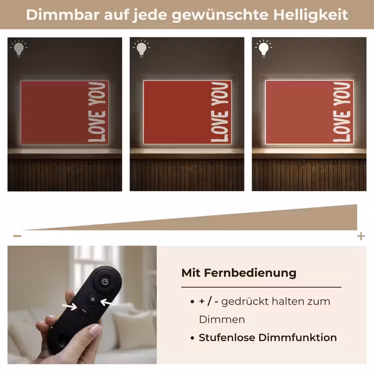 Schuin - Loveyou - Rood Light Box met batterij (Wandlamp) middel -USP_dimbaarDE