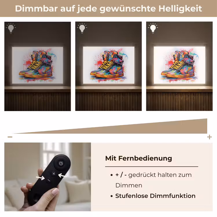 Schoenen - Graffiti - Wit - Kleuren Light Box met batterij (Wandlamp) middel -USP_dimbaarDE