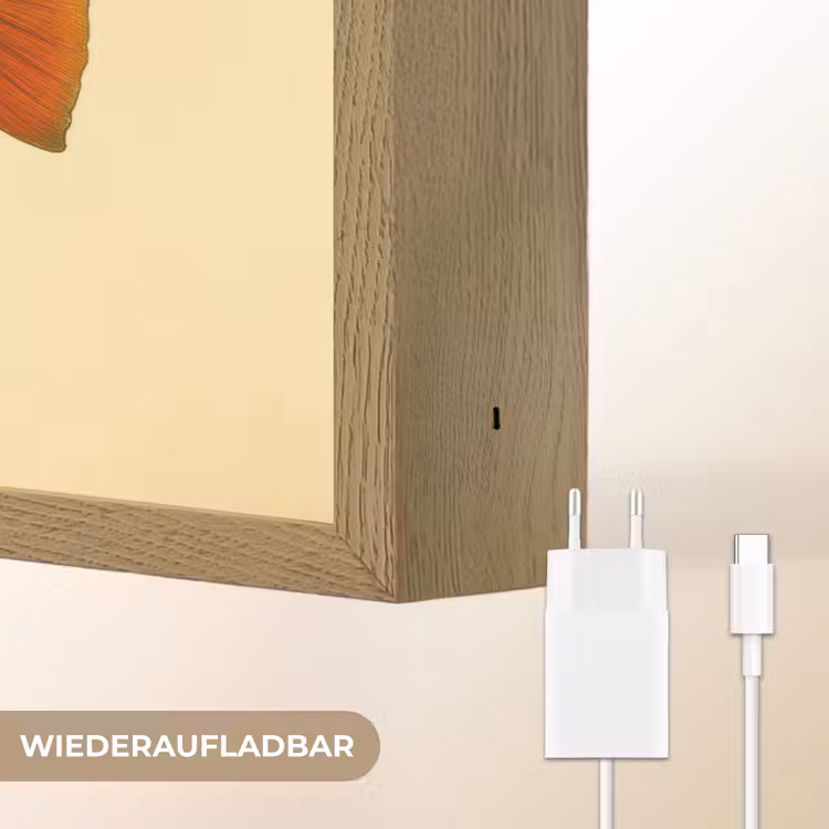 Schubben - Vis - Groen - Illustratie Light Box met batterij (Wandlamp) middel -USP_websiteoplaadbaarDE
