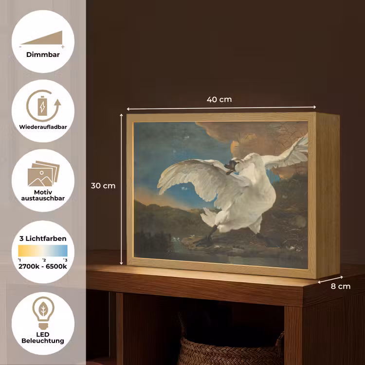 Zwaan - Oude meesters - Jan Asselijn Light Box met batterij (Wandlamp) middel -USP_websiteoverzichtDE