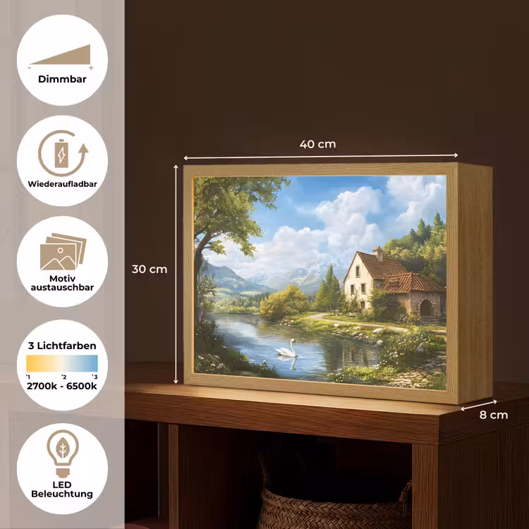 Zwaan - Bomen - Rust Light Box met batterij (Wandlamp) middel -USP_websiteoverzichtDE