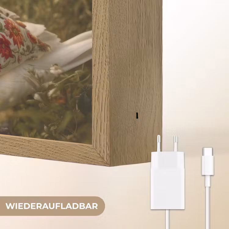 Zwaan - Bloemen - Natuur Light Box met batterij (Wandlamp) middel -USP_websiteoplaadbaarDE
