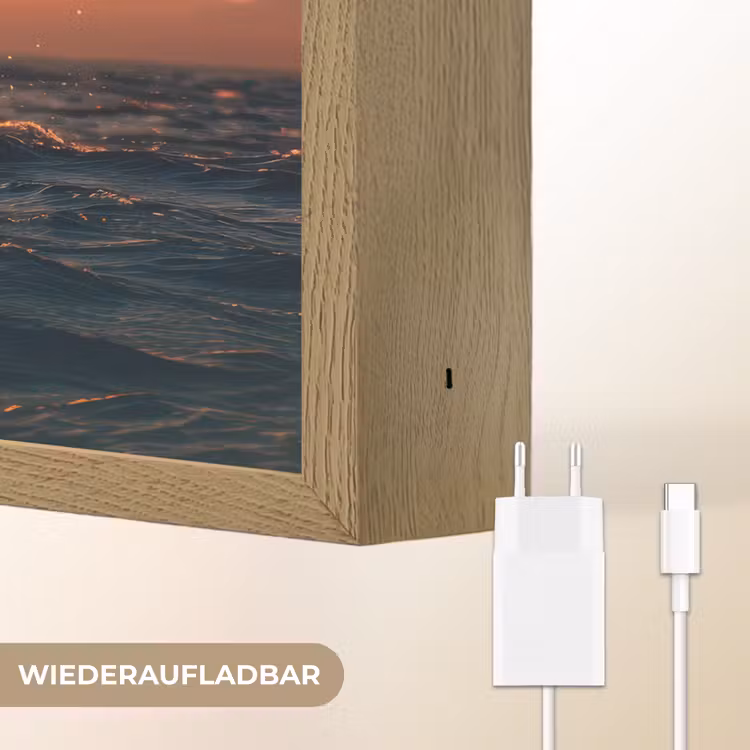 Walvis staart - Water - Zonsondergang Light Box met batterij (Wandlamp) middel -USP_websiteoplaadbaarDE