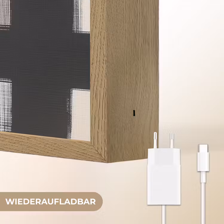 Zwart - Abstract - Japandi Light Box met batterij (Wandlamp) middel -USP_websiteoplaadbaarDE