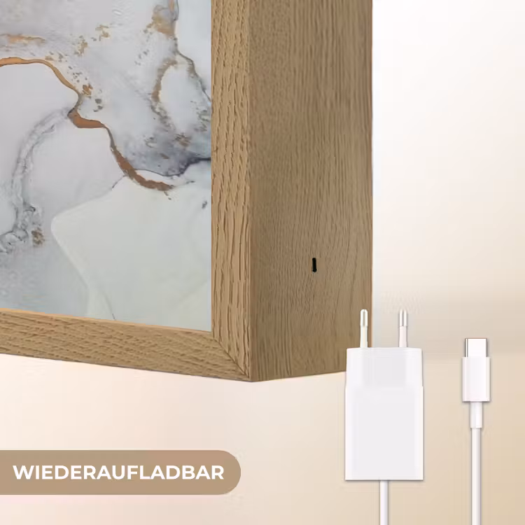 Zwart - Marmer - Luxe - Goud Light Box met batterij (Wandlamp) middel -USP_websiteoplaadbaarDE