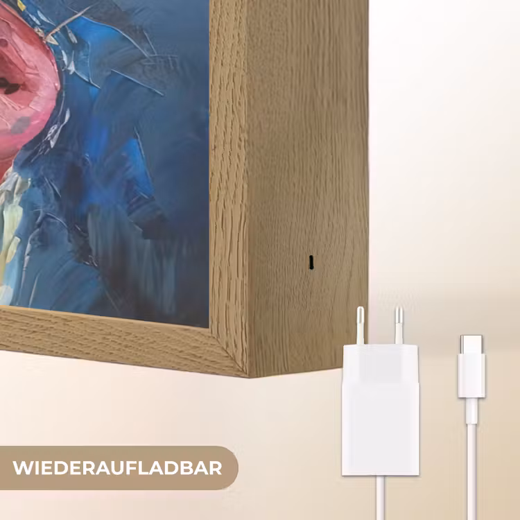 Varken - Olieverf - Dieren - Kunst Light Box met batterij (Wandlamp) middel -USP_websiteoplaadbaarDE