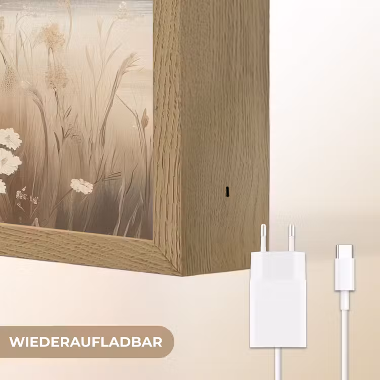 Meer - Water - Natuur - Beige Light Box met batterij (Wandlamp) middel -USP_websiteoplaadbaarDE