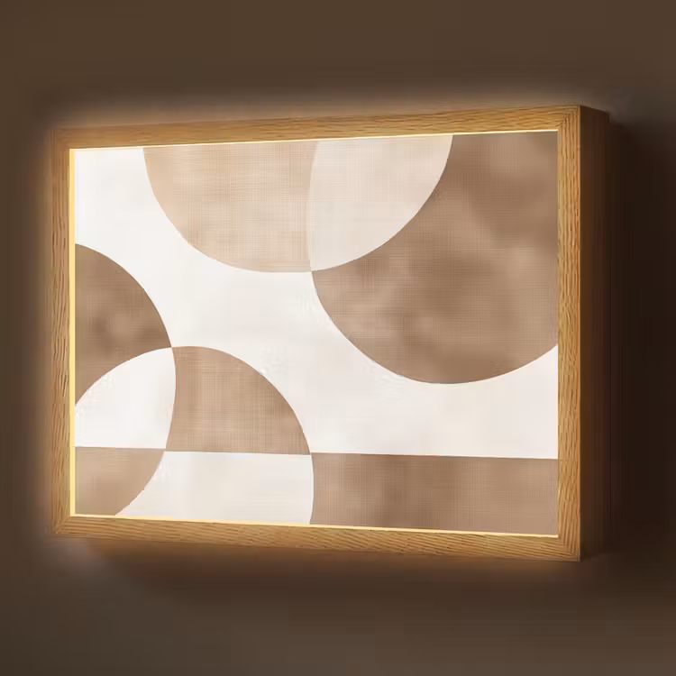 Snijdende cirkels - Overlappende vlakken Light Box met batterij (Wandlamp) middel -z3d_website