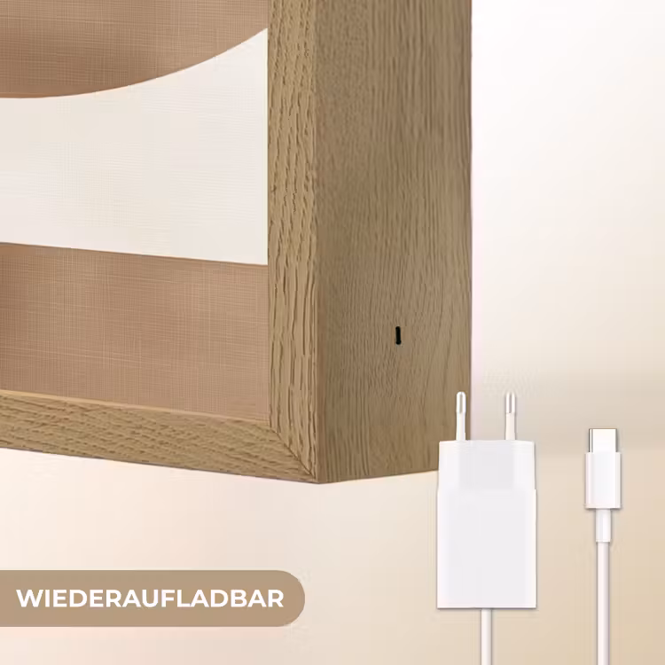 Snijdende cirkels - Overlappende vlakken Light Box met batterij (Wandlamp) middel -USP_websiteoplaadbaarDE