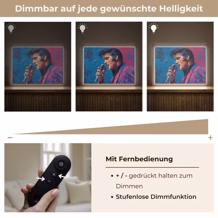 Zingende man - Glitterjas - Microfoon Light Box met batterij (Wandlamp) middel -USP_dimbaarDE
