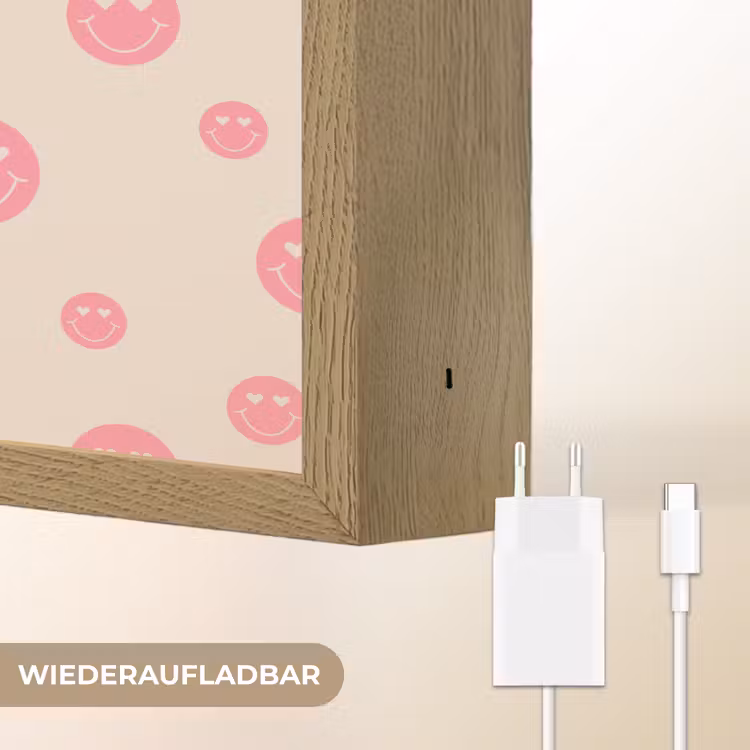 Smiley - Hart - Ogen - Patroon Light Box met batterij (Wandlamp) middel 907 -USP_websiteoplaadbaarDE