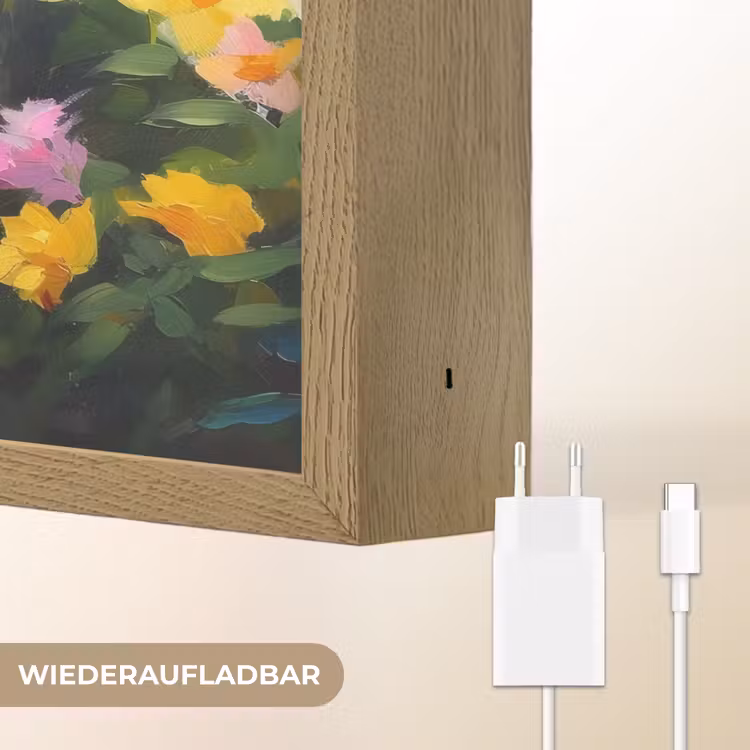 Zomertuin - Sfeervol - Bloemen Light Box met batterij (Wandlamp) middel -USP_websiteoplaadbaarDE