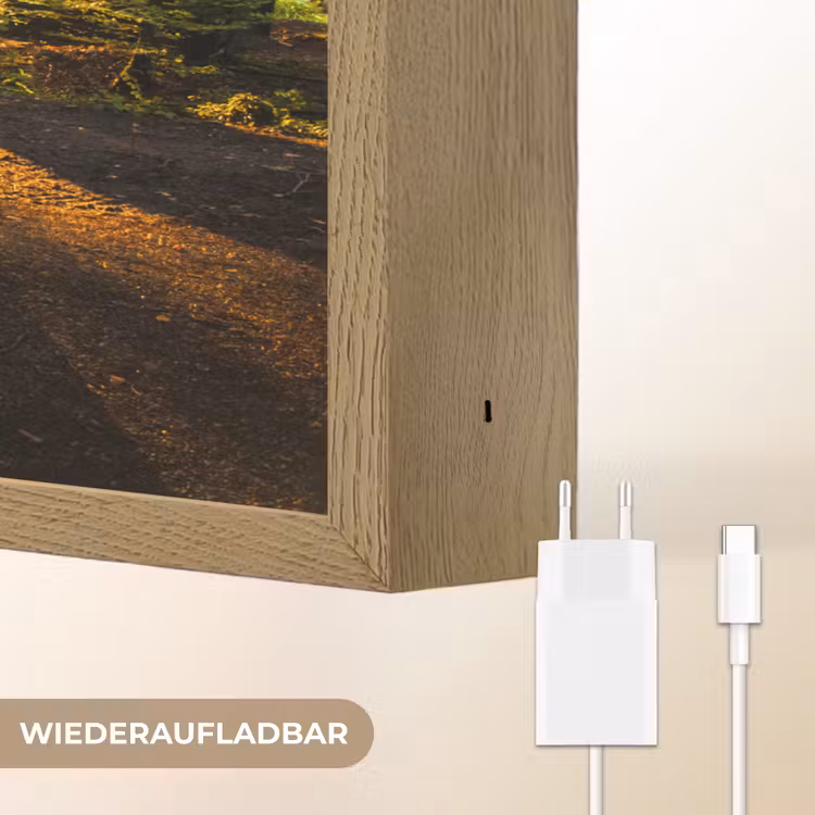Zon - Bomen - Bos - Landschap - Natuur Light Box met batterij (Wandlamp) middel -USP_websiteoplaadbaarDE