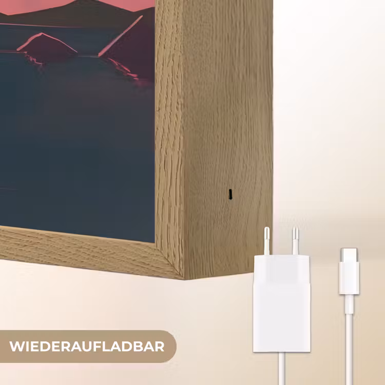 Zon - Geel - Bergen - Water Light Box met batterij (Wandlamp) middel -USP_websiteoplaadbaarDE