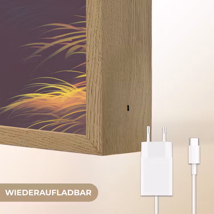 Zon - Geel - Palmbomen - Tropisch Light Box met batterij (Wandlamp) middel -USP_websiteoplaadbaarDE