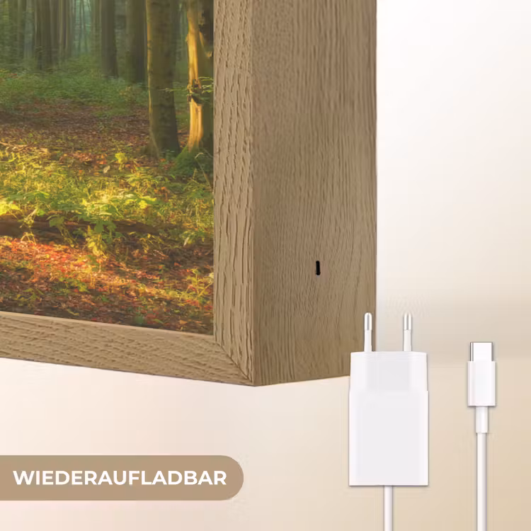 Zon - Bos - Bomen - Natuur - Herfst Light Box met batterij (Wandlamp) middel -USP_websiteoplaadbaarDE