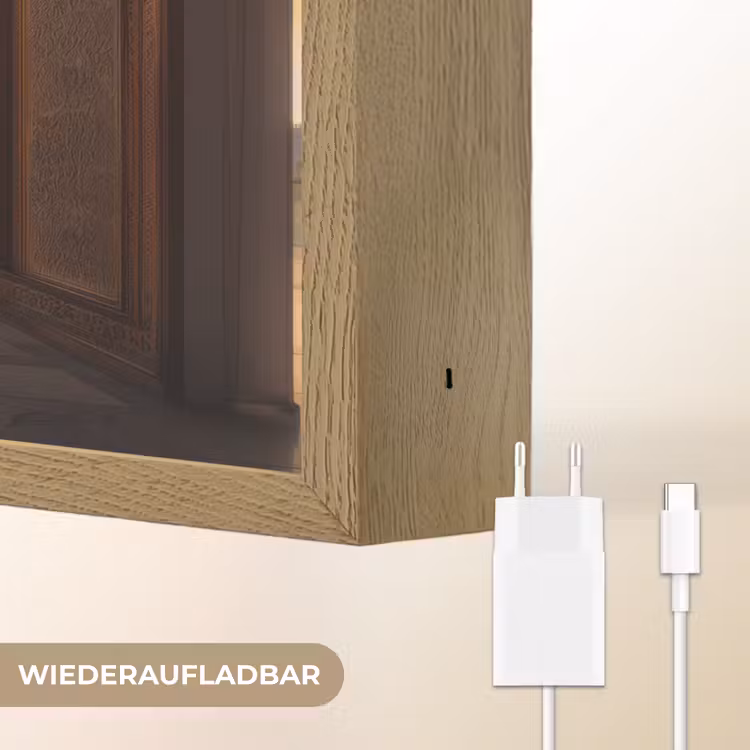 Zonsopkomst - Witte koepels - Plein - Moskee Light Box met batterij (Wandlamp) middel -USP_websiteoplaadbaarDE