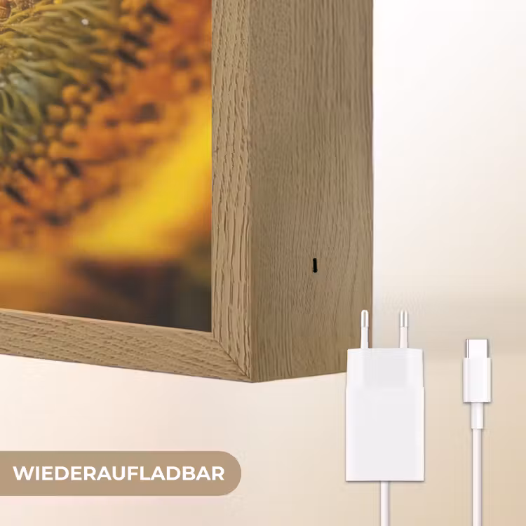 Zonnebloem - Close up - Geel - Quote Light Box met batterij (Wandlamp) middel -USP_websiteoplaadbaarDE