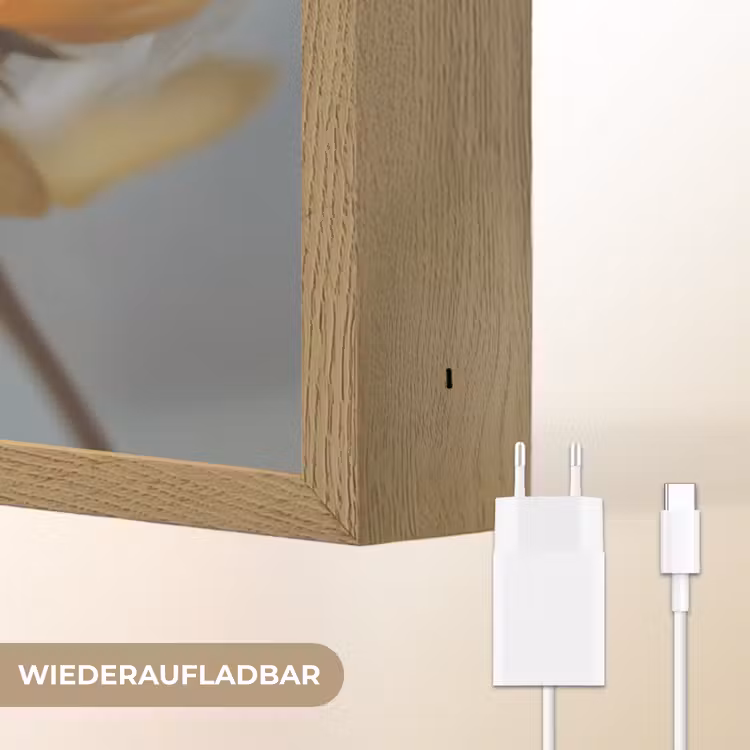 Zonnebloemen - Geel - Wazig Light Box met batterij (Wandlamp) middel -USP_websiteoplaadbaarDE