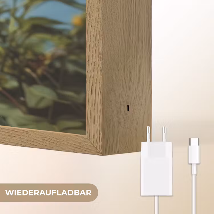 Zonnebloemen - Helderblauwer lucht - Gras Light Box met batterij (Wandlamp) middel -USP_websiteoplaadbaarDE