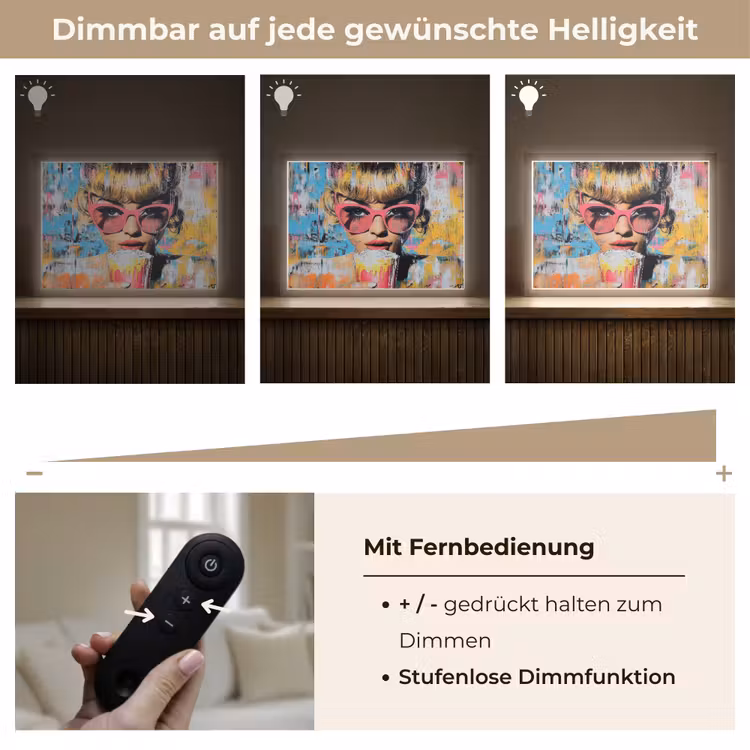 Zonnebril - Vrouw - Kleurrijk - Verfspetters Light Box met batterij (Wandlamp) middel -USP_dimbaarDE