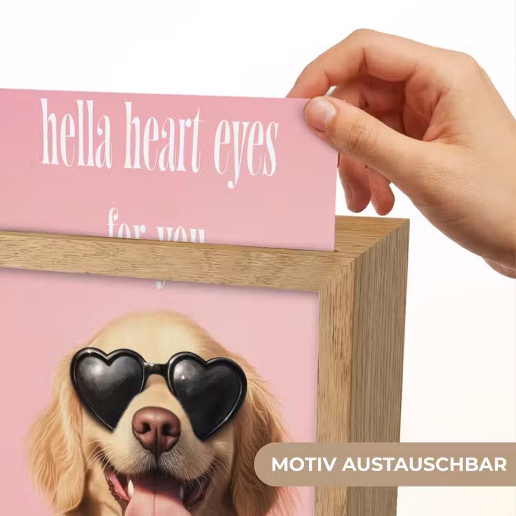 Zonnebril - Hartjes - Hond - Valentijn Light Box met kabel (Wandlamp) klein -USP_websiteprintDE