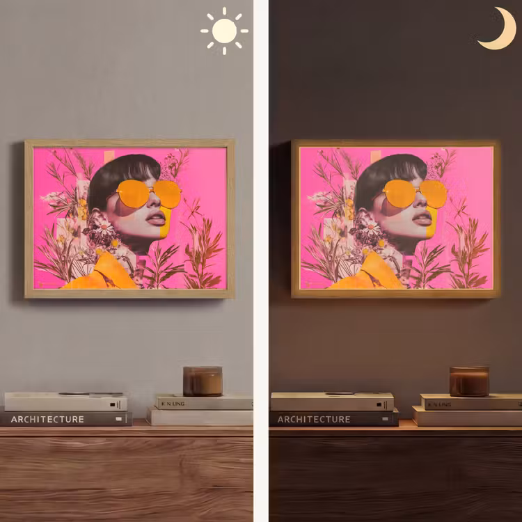 Zonnebril - Oranje - Vrouw - Planten Light Box met batterij (Wandlamp) middel -sfeer3