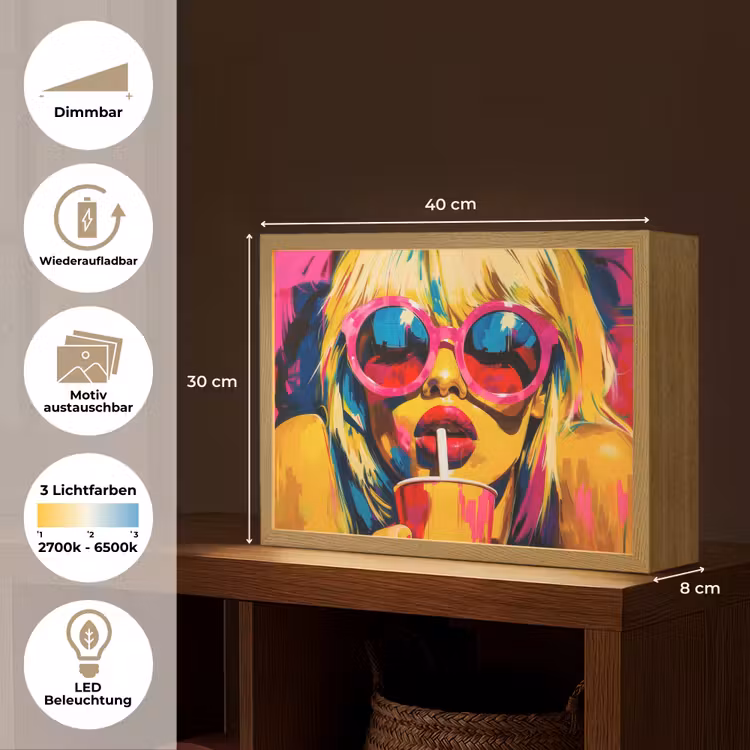 Zonnebril - Roze - Vrouw - Rietje Light Box met batterij (Wandlamp) middel -USP_websiteoverzichtDE