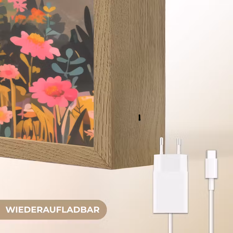 Zonsondergang - Bergvallei - Contrast Light Box met batterij (Wandlamp) middel -USP_websiteoplaadbaarDE