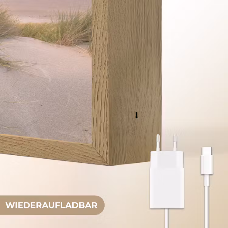 Zonsondergang - Duin - Strand - Planten - Zee Light Box met batterij (Wandlamp) middel -USP_websiteoplaadbaarDE
