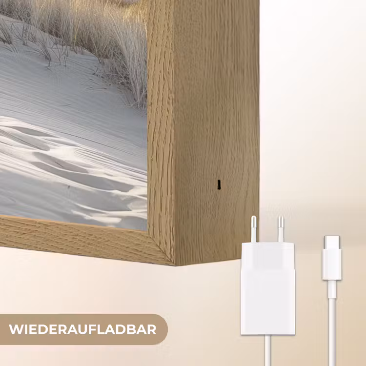 Zonsondergang - Duinen - Planten - Natuur - Strand Light Box met batterij (Wandlamp) middel -USP_websiteoplaadbaarDE