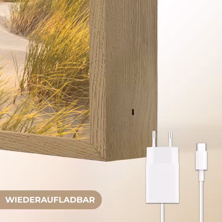 Zonsondergang - Duinen - Strand - Landschap Light Box met batterij (Wandlamp) middel -USP_websiteoplaadbaarDE