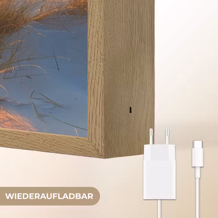 Zonsondergang - Duinen - Strand - Zee Light Box met batterij (Wandlamp) middel -USP_websiteoplaadbaarDE