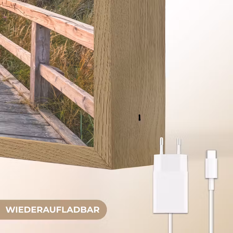 Zonsonderang - Zee - Pad - Gras - Duin - Vogels Light Box met batterij (Wandlamp) middel -USP_websiteoplaadbaarDE